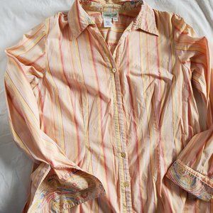 Coldwater creek sz L pastel stripe blouse